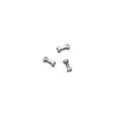Mellandel silverfärgad - Hundben 16x7mm, 1 styck