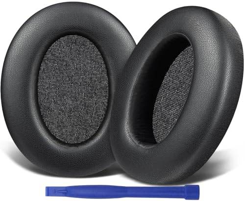 SOULWIT Proteinläder Ersättnings-öronkuddar för Sony WH-XB910 XB910N Extra Bass Brusreducerande Hörlurar, öronkudde för Sony WHXB910N Trådlöst Headset, med Bullerisoleringsskum (Svart)