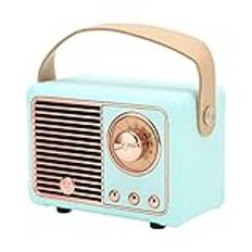 Retro Bluetooth-högtalare, trådlös minihögtalare, 360° stereoljudeffekt, flera spellägen, HiFi-ljud, lågeffekt, bärbar retrohögtalare för hemmet, utomhus(Blue)