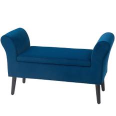 Bænk polstret bænk med opbevaringsplads brystbænk med armlæn sædehøjde 46 cm til entre soveværelse fløjlsblød polyester 111,5 x