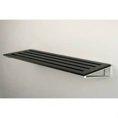 Knax hylde 8 skohylde - 80 cm - Sortbejdset eg - Grå hyldebærere