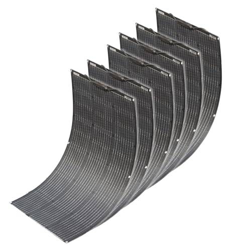 Flexibel Solpanel 6st 100W ETFE Monokristallina Solcellsmoduler 600W etfe Solcellsladdare solcellspanel, off Grid solsystem för båt/bil/tak/utomhuscamping/laddning/trädgård/balkong