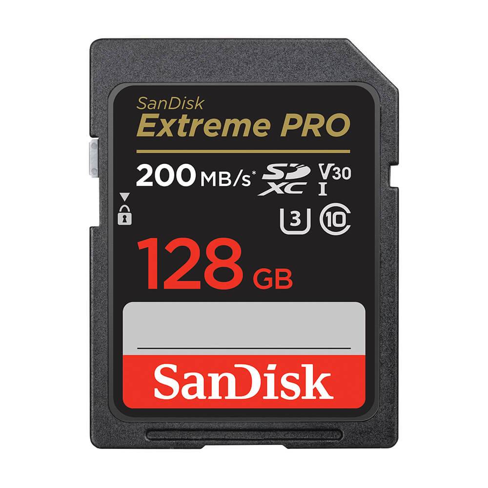 Sandisk SDXC Extreme Pro 128GB 200MB/s UHS-I C10 V30 U3