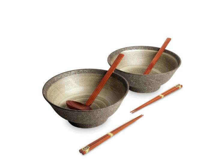 Ramen Bowl Set Nenrin Elegant skålsæt med ske og spisepinde - Gavesæt og æsker