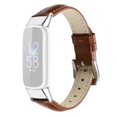 Fitbit Luxe/Fitbit Luxe Special Edition - Ægte læder rem - Str. S - Brun