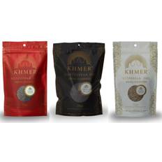 Peppar deal med Khmerpeppar Svartpeppar, rödpeppar och vitpeppar