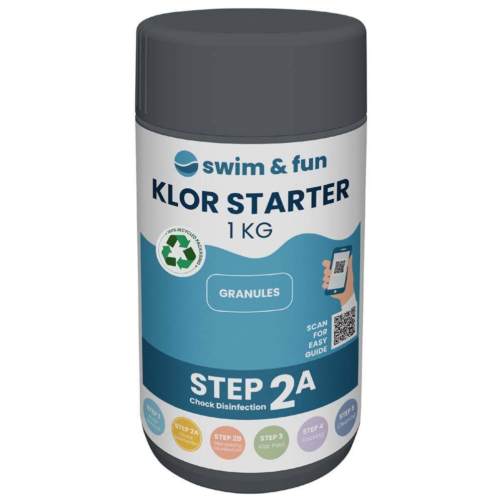 Hurtigklor gran. 1 kg klor starter Swim & Fun 1701