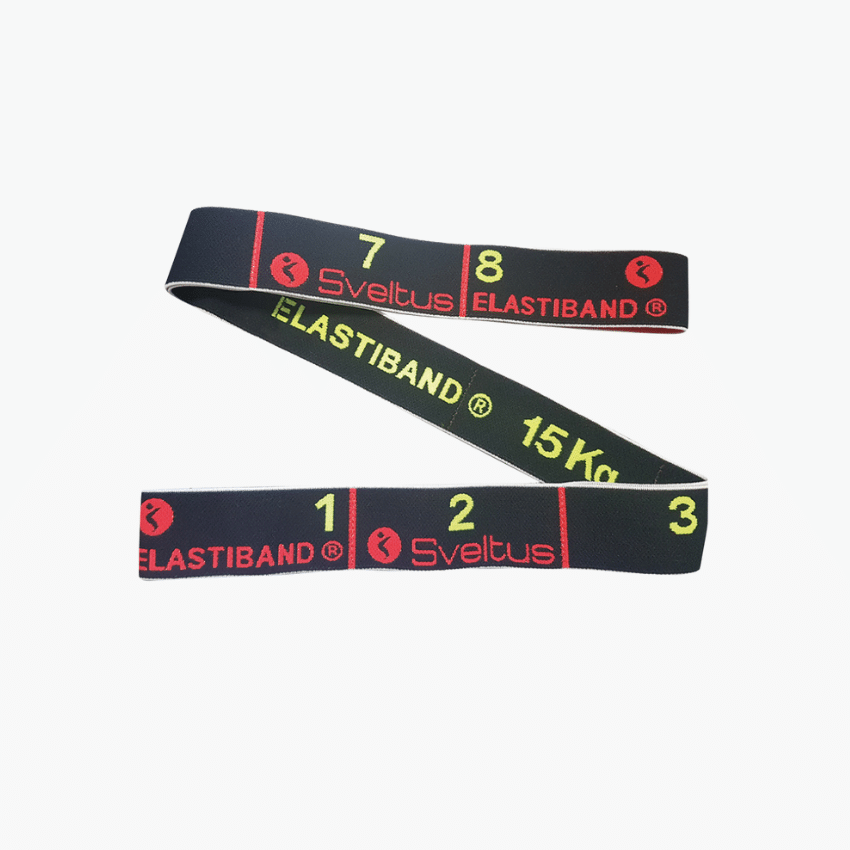 Elastiband 15 kg – sektionsindelat träningsband, svart