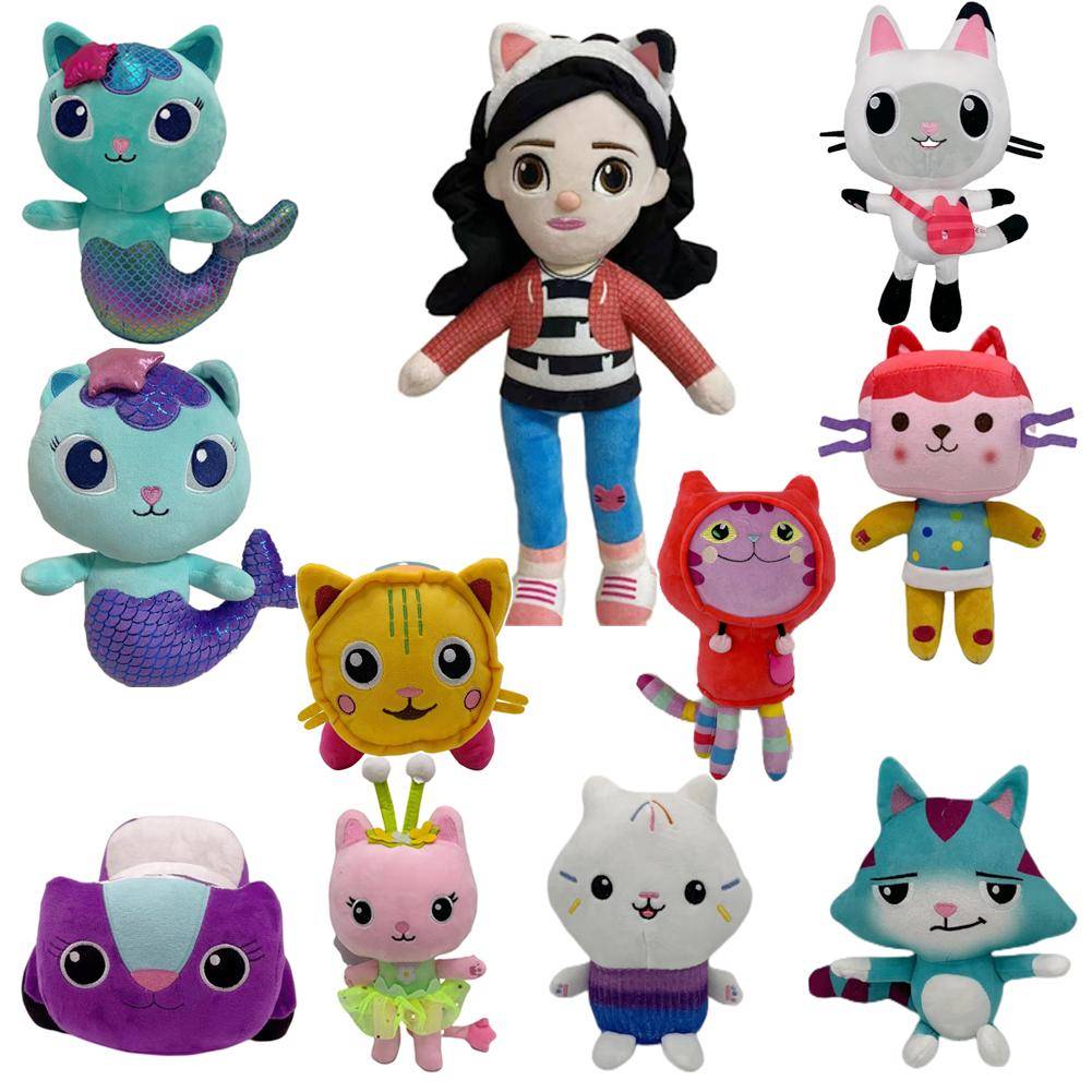 Gabby Dollhouse Plyschleksaker Kawaii Mercat Söta gosedjur Sjöjungfrukatt Dockhus Plyschdockor Barn Födelsedag Julklappar