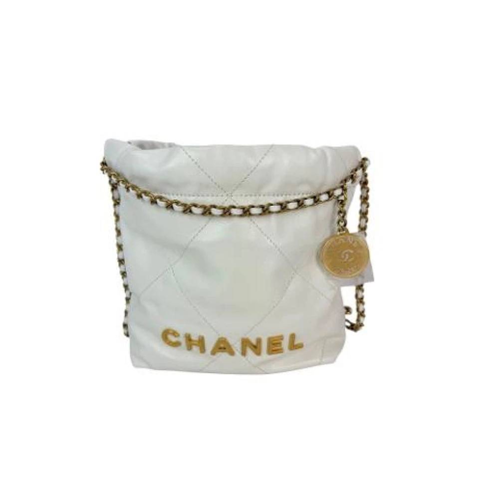 Chanel Vintage Pre-owned Laeder chanel-tasker - Vintage - Dame - Hvid - ONE SIZE - Nylon