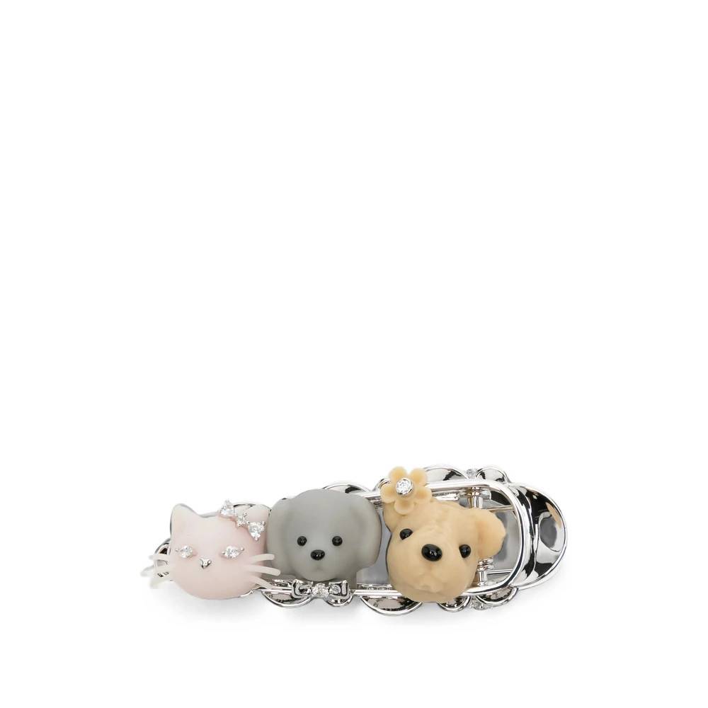 YVMIN Hårklemme med sløjfe og krystaludsmykning - Accessories - Dame - Grå - ONE SIZE - Tyl