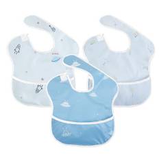 Little Dimsum 3-pack Babyhaklappar Vattentät haklapp Lätt att rengöra Matningshaklappar Avvänjningshaklappar Justerbar stängd för spädbarn Småbarn med stor ficka （6-36Månader）