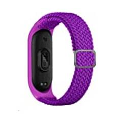 Armband kompatibelt med Mi Band 6 7 Rem Elastisk Justerbar Nylon Flätad Miband4 Miband 5 Correa Armband Kompatibel med Xiaomi Mi Band 4 3 5 6 7 (Color : Pitaya, Size : Mi band 5 6 7)