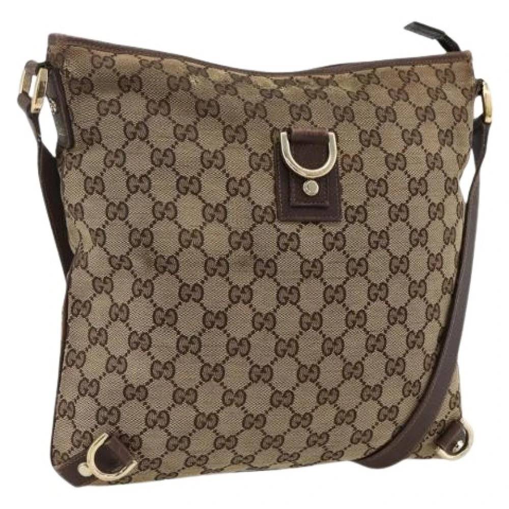 Gucci Vintage Pre-owned Vintage Canvas Skuldertaske - Vintage - Dame - Beige - ONE SIZE - Uld