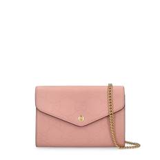 Gg Leather Chain Wallet - Pink - 01