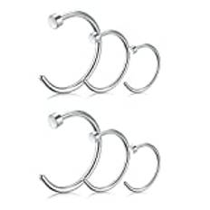 JFORYOU Näsring ringar 18G 20G 316L kirurgiskt stål näsring ring C-form nässmycke, Rostfritt stål