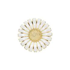 Lund Copenhagen - Marguerit broche forgyldt 36mm hvid sølv - Modelnr.: 904036-M