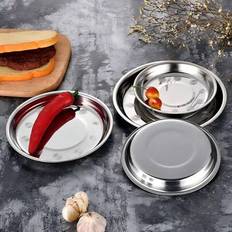 1/3 delar rund tallrik/brickset i rostfritt stål, återanvändbar multifunktionell köksservis, lämplig för kök, restaurang, stånd, utomhus, fest, matför - Multifärgad (A/B/C (1 set),C (1 st),A (1 st),B (1 st))