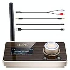[Uppdaterad] SOOMFON 3-i-1 Bluetooth-sändare mottagare 5.2, Bluetooth-adapter för HiFi-kedja, aptX-HD och aptX-LL Bluetooth-sändare, 30 m lång räckvidd Bluetooth-mottagare för TV/Stereo