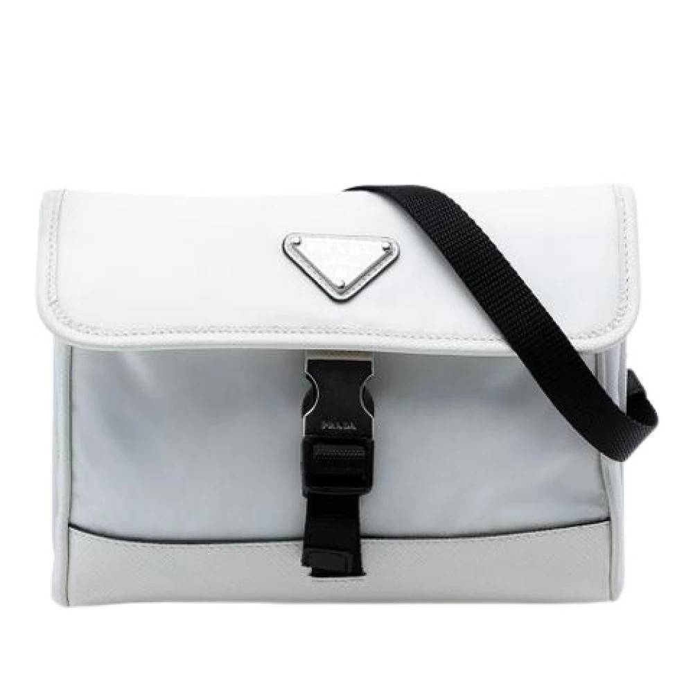 Prada Vintage Pre-owned Nylon Crossbody Taske - Vintage - Dame - Hvid - ONE SIZE - Nylon