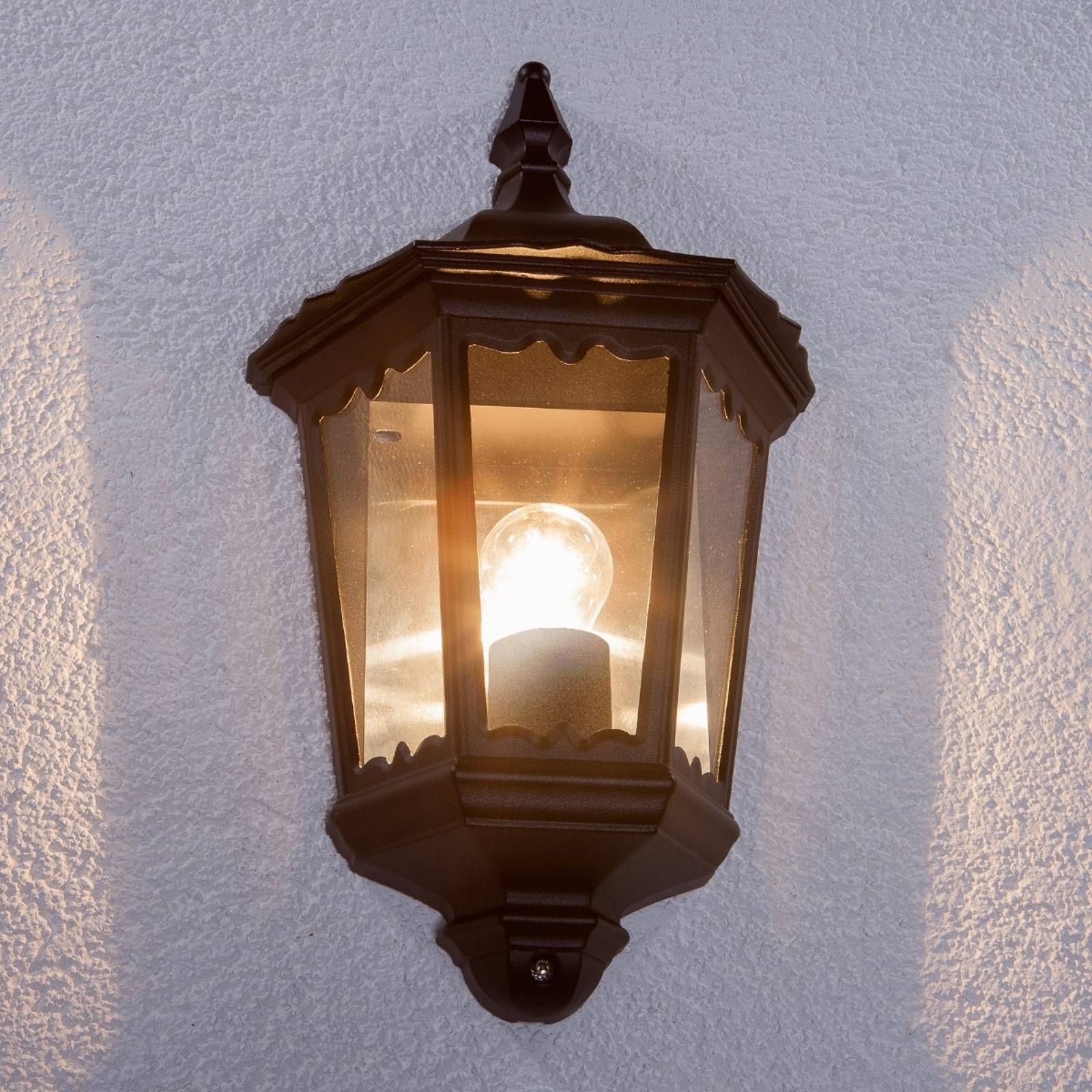Vägglampa utomhus LIEVA Lindby, Svart, Aluminium / grå / zink, Antik, Utomhusvägglampa