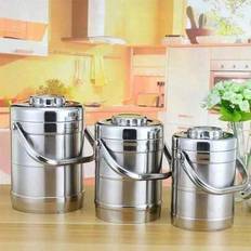 Stor kapacitet matburk företag bärbara lådor isolerad lunchlåda matsoppa behållare picknick bentolåda julklapp, skolmaterial - Silver (1,4L,2,2L,2,8 L)