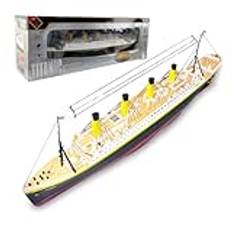 Mious 2,4 G RC elektrisk NQD Titanic Cruise Ship Model – 81 x 10 x 25 cm 3CH fjärrstyrd båt med LED-lampor, 3 kraftfulla motorer, utomhus RC leksaker, jul-/födelsedagspresent