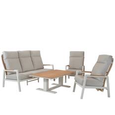 Verona/Lifty soffgrupp Hög Cream/Natur twist/beige/teak - Beige