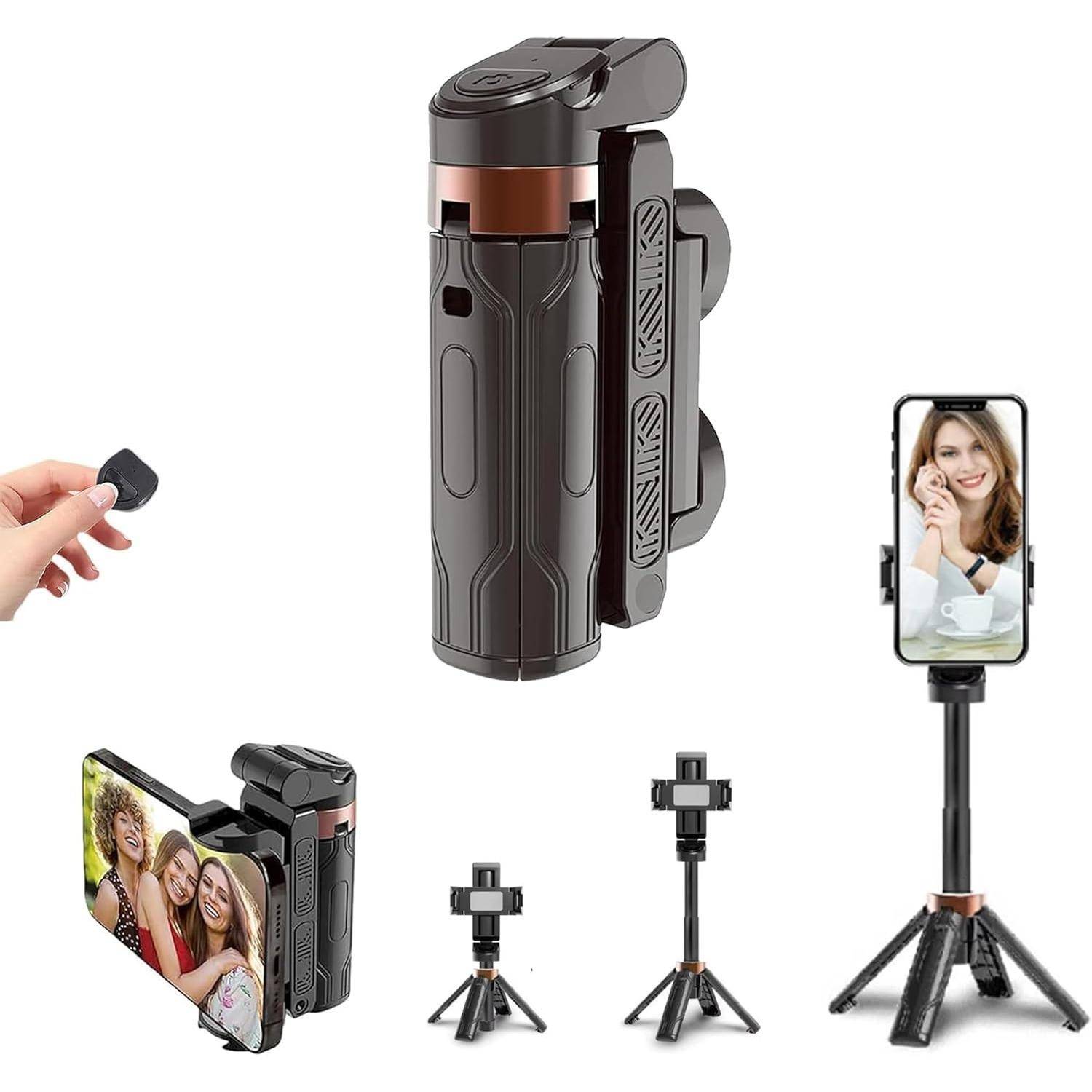 Mini selfiestick-stativmagiskt portabelt selfietelefonstativ -2025 Pocket Flex Jj02 360° roterande fjärrkontrollstativkompatibelt med iPhone/Android s