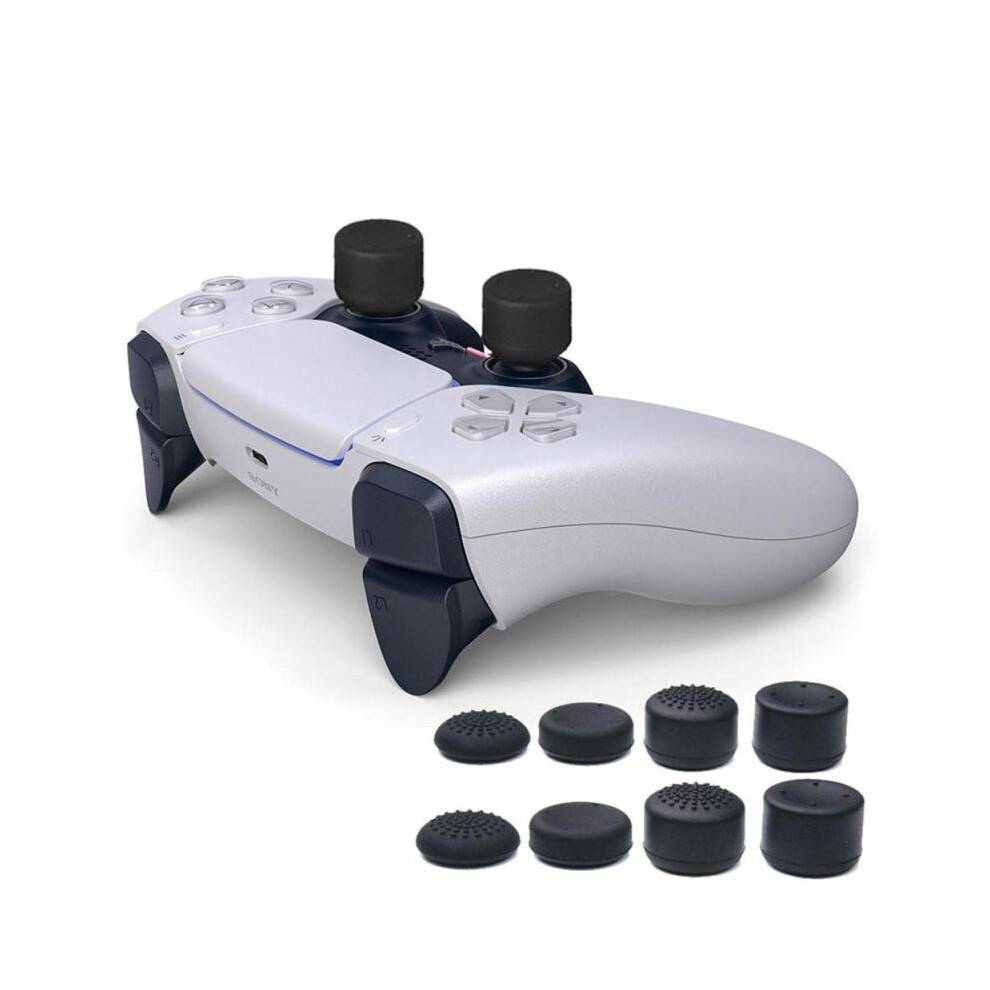 (Black, 8 Pcs) 8Pcs Soft Controller Cover Gamepad Silicone Joystick Cap Thumb Stick Grip - Anti-Slip Wear-Resistant for PS5 Xbox Switch