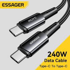 Essager 240W Supersnabbladdning Type-C 67W Kabel Snabbladdning USB-kabel 6A För Xiaomi 12Pro Redmi K50 Note 11Pro Black Shark 5Pro 1m svart