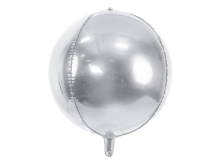 Metallisk sølv folieballon - Ø40 cm.