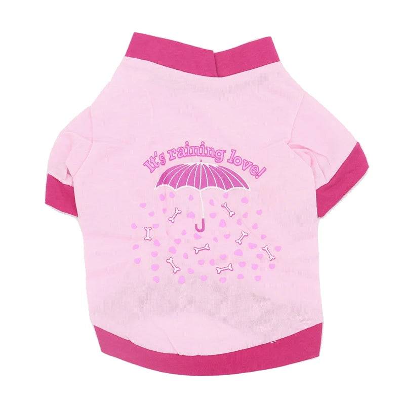 Printed Cotton T-Shirt Vest for Cats & Small Dogs - 2 / S-advise 1.3-2.5kg / SPC (S-advise 1.3-2.5kg)