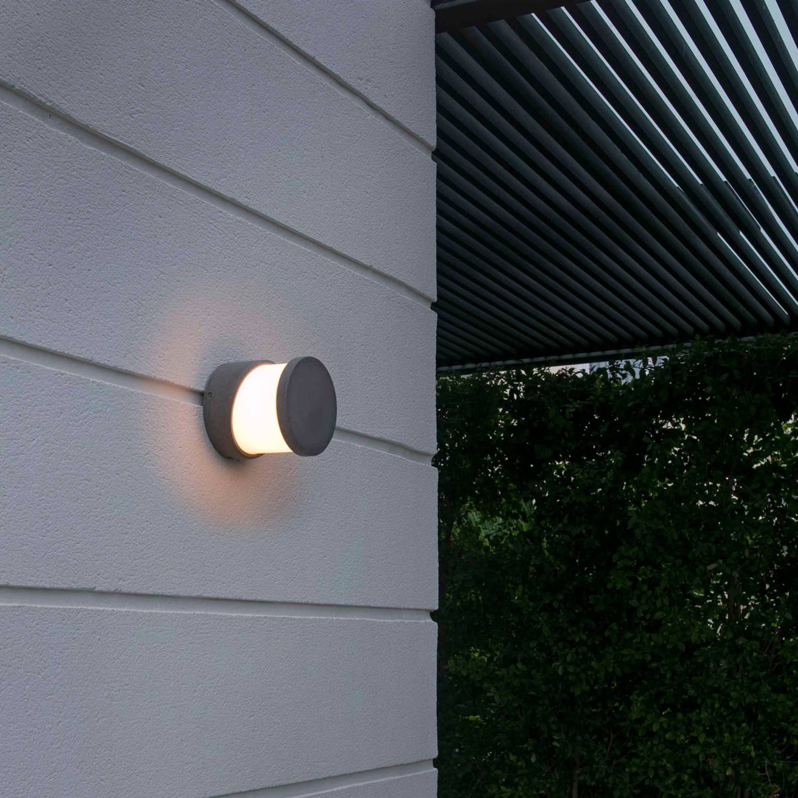 FARO BARCELONA Vägglampa utomhus Block, Aluminium / grå / zink, Betong, Modern, Utomhusvägglampa