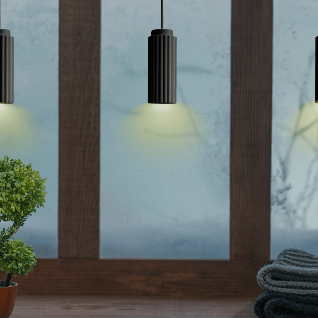 Cylindra - Lyxig Cylindrisk Taklampa för Stilren Modern Inredning - Svart / Kall vit