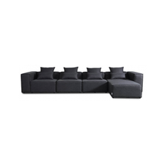 VERONA Modul XL chaiselong sofa i polyester 414 x 207 cm - Antracit