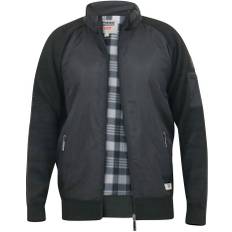 5XL - Jacka i stora storlekar - D555 MARSDEN Hybrid Knitted Jacket With Bonded Fleece Lining Black