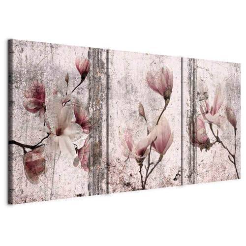 murando Väggbild Canvastavla Blommor Magnolias 120x60 cm 3 delar