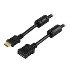 DELTACO HDMI-125 - HDMI-förlängningskabel - HDMI hane till HDMI hona - 5 m - skärmad - svart