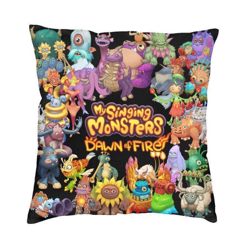 My Singing Monsters Eld Kuddöverdrag 45x45 Dekoration 3D-tryck Kudde för Bil Dubbelsidig
