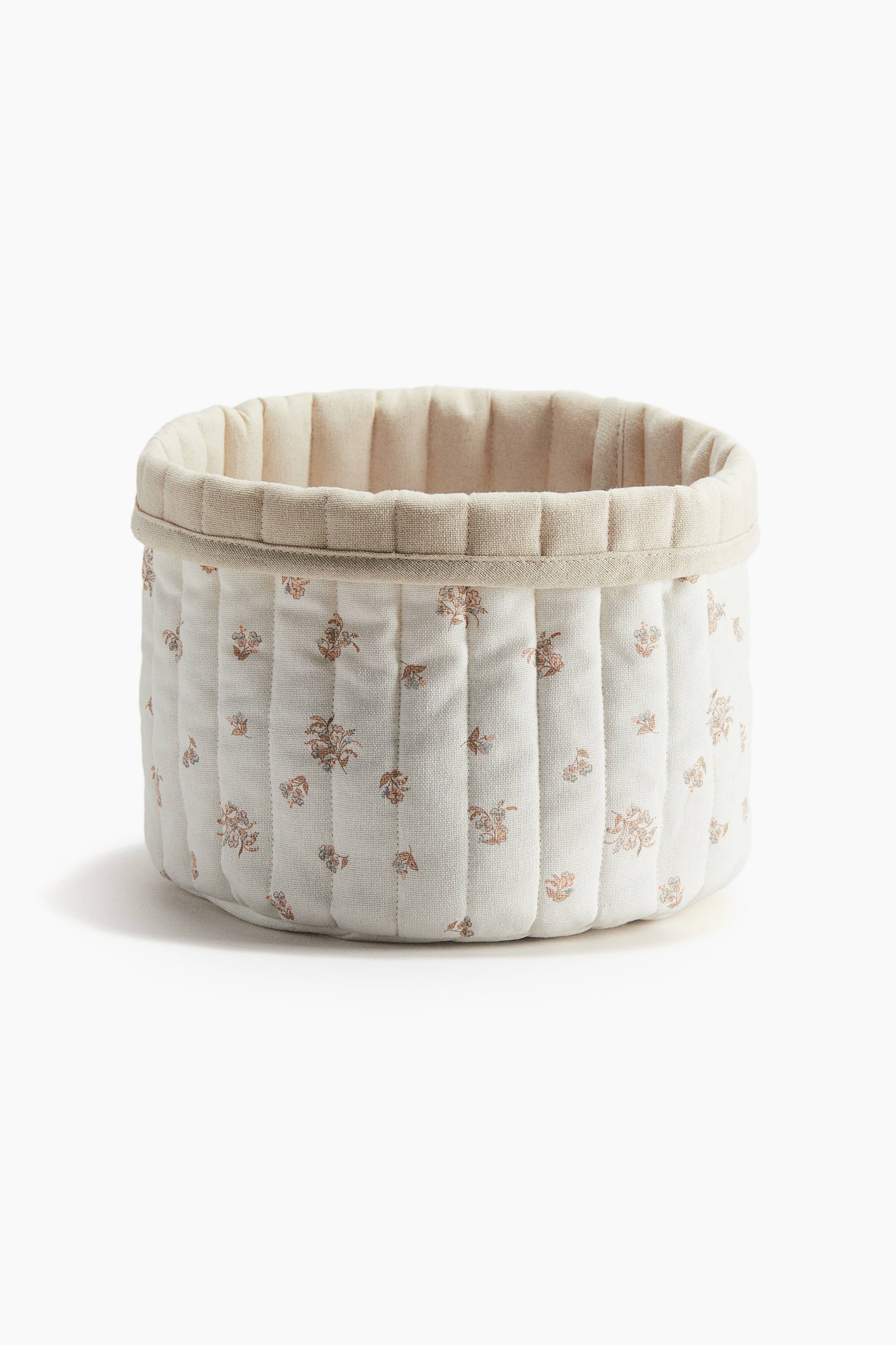 Baby - H&M Home - Liten förvaringskorg med quiltad design - Ljusbeige/Blommig (one size)