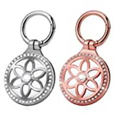 Apple AirTag 2-pack - Hållare Med Nyckelring - Metallfodral för Hund, Katt, Barn, Nycklar, Plånbok, Ryggsäckar - Kompatibel Med Apple AirTag