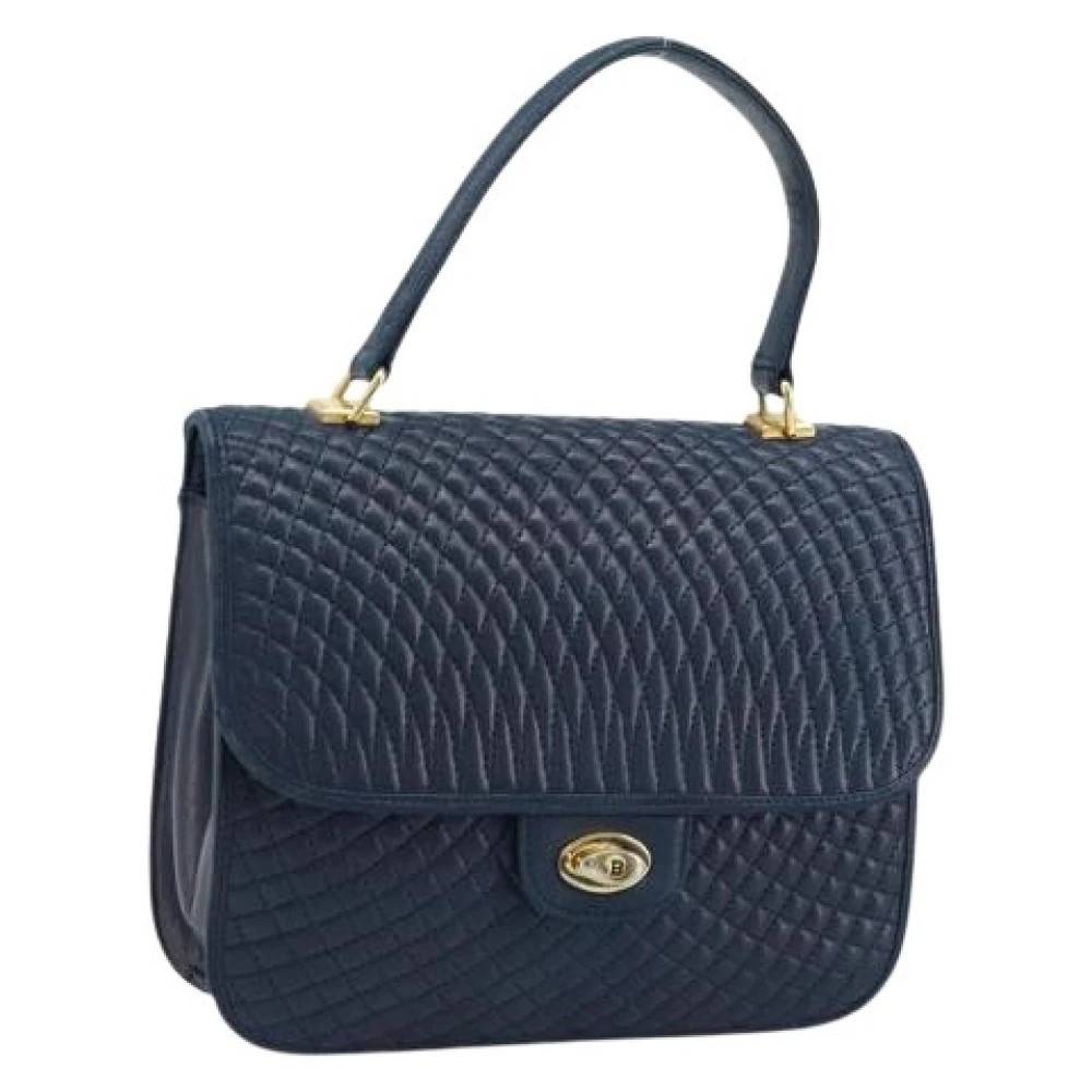 Bally Pre-owned Pre-owned Håndtaske - Vintage - Dame - Blå - ONE SIZE - Uld