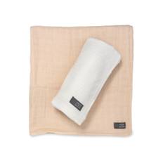 Muslinfilt Soft Grid+Muslin EKO 2-pack Vit/Beige 26x26x6,5 cm