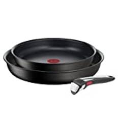 Tefal Ingenio Eco Resist On Kochgeschirr, 3 p, stapelbar, Induktion, leicht zu reinigen, Antihaftbeschichtung, Kochstartanzeige, gesundes Kochen, L7679302
