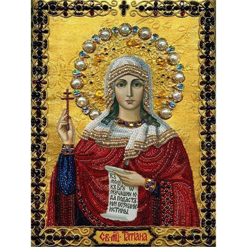 DIY Diamantmålning Religiös Ikon Diamantbroderi Korsstygn Mosaik Heminredning 40X50CM