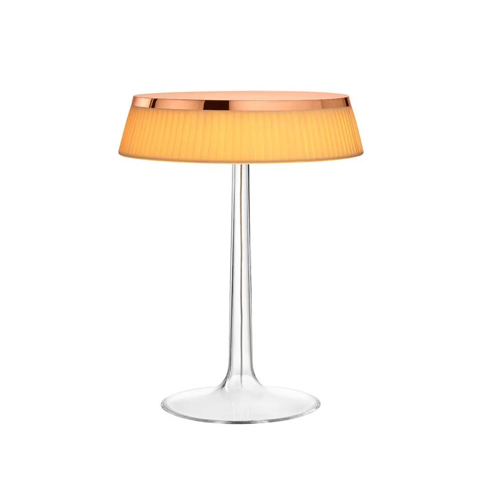 Flos Bon Jour T bordlampe Copper-soft stofskærm.