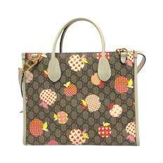 Gucci Vintage, Pre-owned, Dame, Beige, ONE SIZE, Uld, Brugt GG Supreme Apple Tote Taske