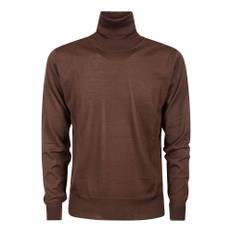 PT Torino, Stickade tröjor & koftor, Herr, M, Superfin Ull Turtleneck - brown (M)