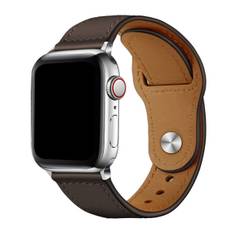 Klockarmband Vintage Business Head Layer Spikspänne Apple Watch Armband Äkta Läder För applewatch Dark Brown 42/44/45/49MM